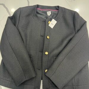 NWT - Tweed Black Textured Jacket with Gold Buttons